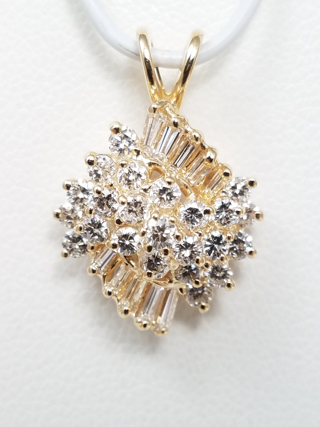 Dazzling 14k Yellow Gold Natural Diamond Custom Pendant