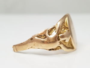 Early 1900's 8k Yellow Gold Art Nouveau Nude Figure Signet Ring To Restore