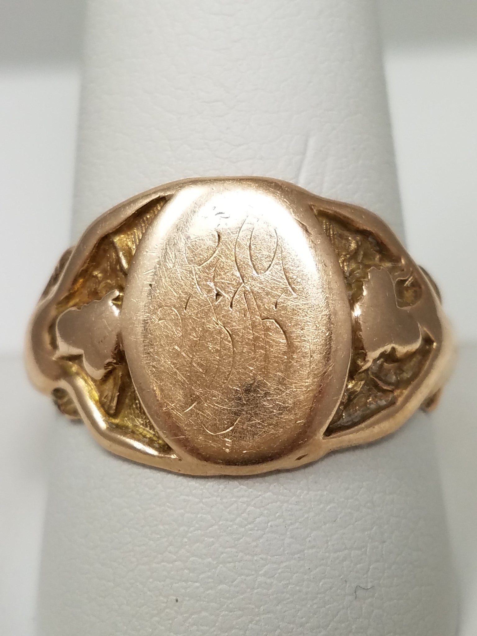 Early 1900's 8k Yellow Gold Art Nouveau Nude Figure Signet Ring To Restore