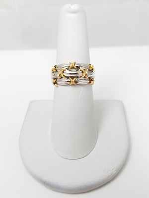 Wild 18k Two Tone Gold Barb Wire Style Ring Band
