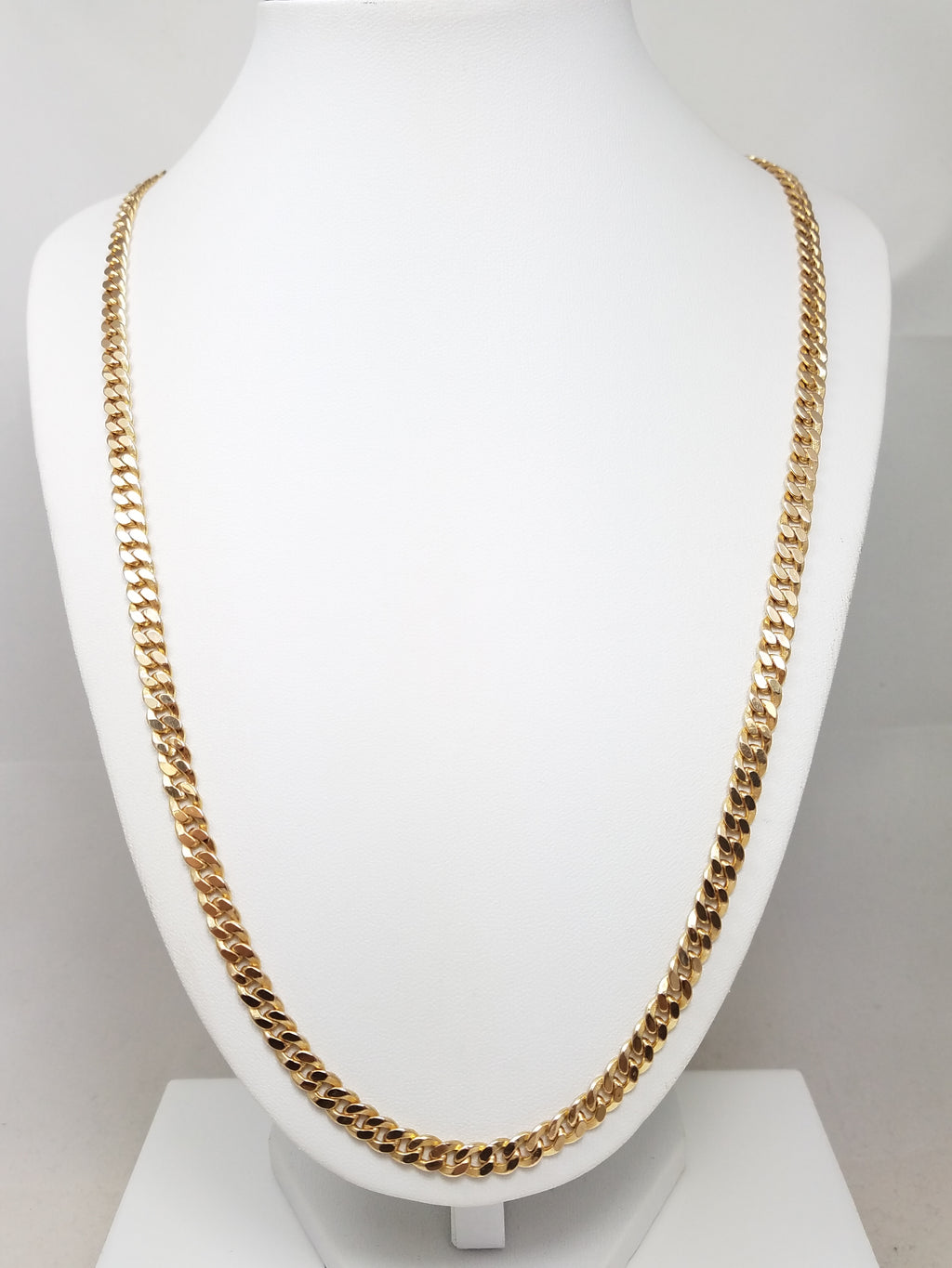 Superb 10k Yellow Gold  24" Hollow Curb Link Chain