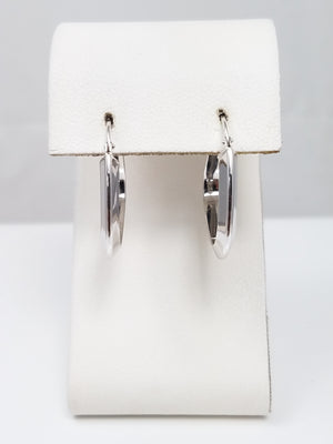 Chic 14k White Gold Hollow Triangle Shape Hoop Earrings