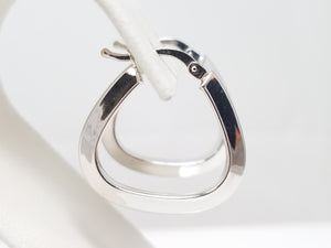 Chic 14k White Gold Hollow Triangle Shape Hoop Earrings
