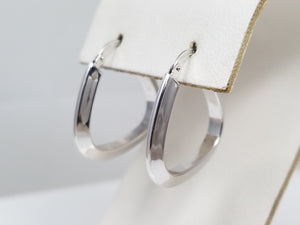 Chic 14k White Gold Hollow Triangle Shape Hoop Earrings