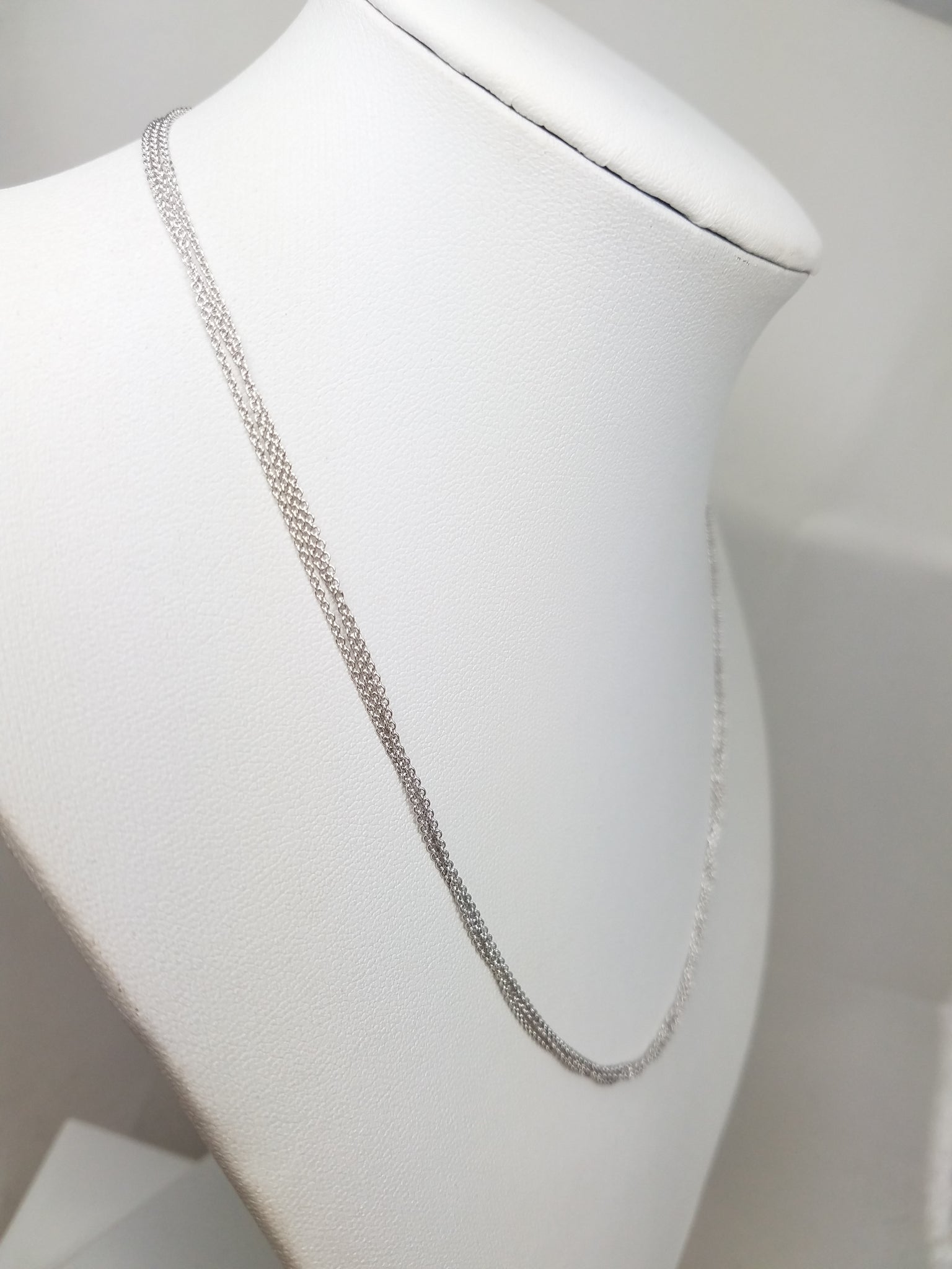 Three Strand 18k White Gold 16.75" Necklace