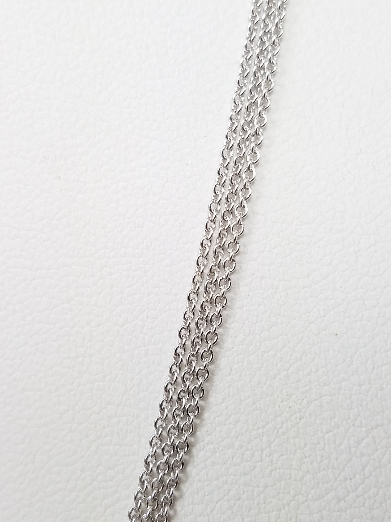 Three Strand 18k White Gold 16.75" Necklace