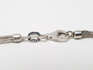 Attractive 16" 14k White Gold Triple Wheat Chain Necklace
