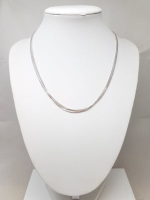 Attractive 16" 14k White Gold Triple Wheat Chain Necklace