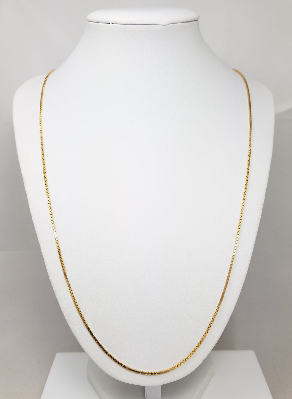 Sturdy 24.25" 14k Yellow Gold Solid Box Link Chain
