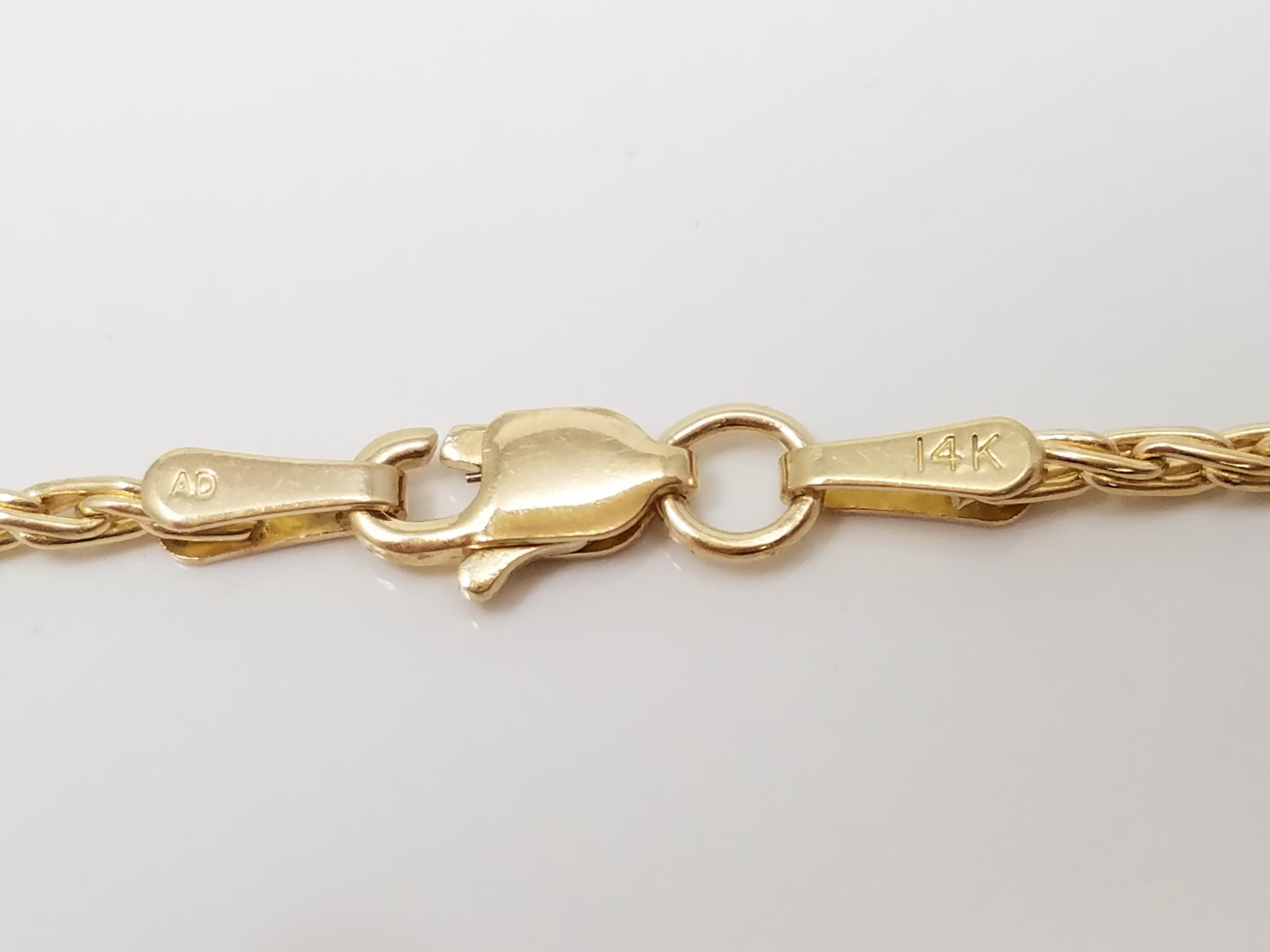 Wonderful 20" 14k Yellow Gold Wheat Link Chain Necklace