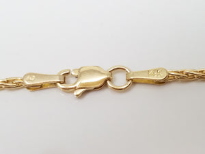 Wonderful 20" 14k Yellow Gold Wheat Link Chain Necklace