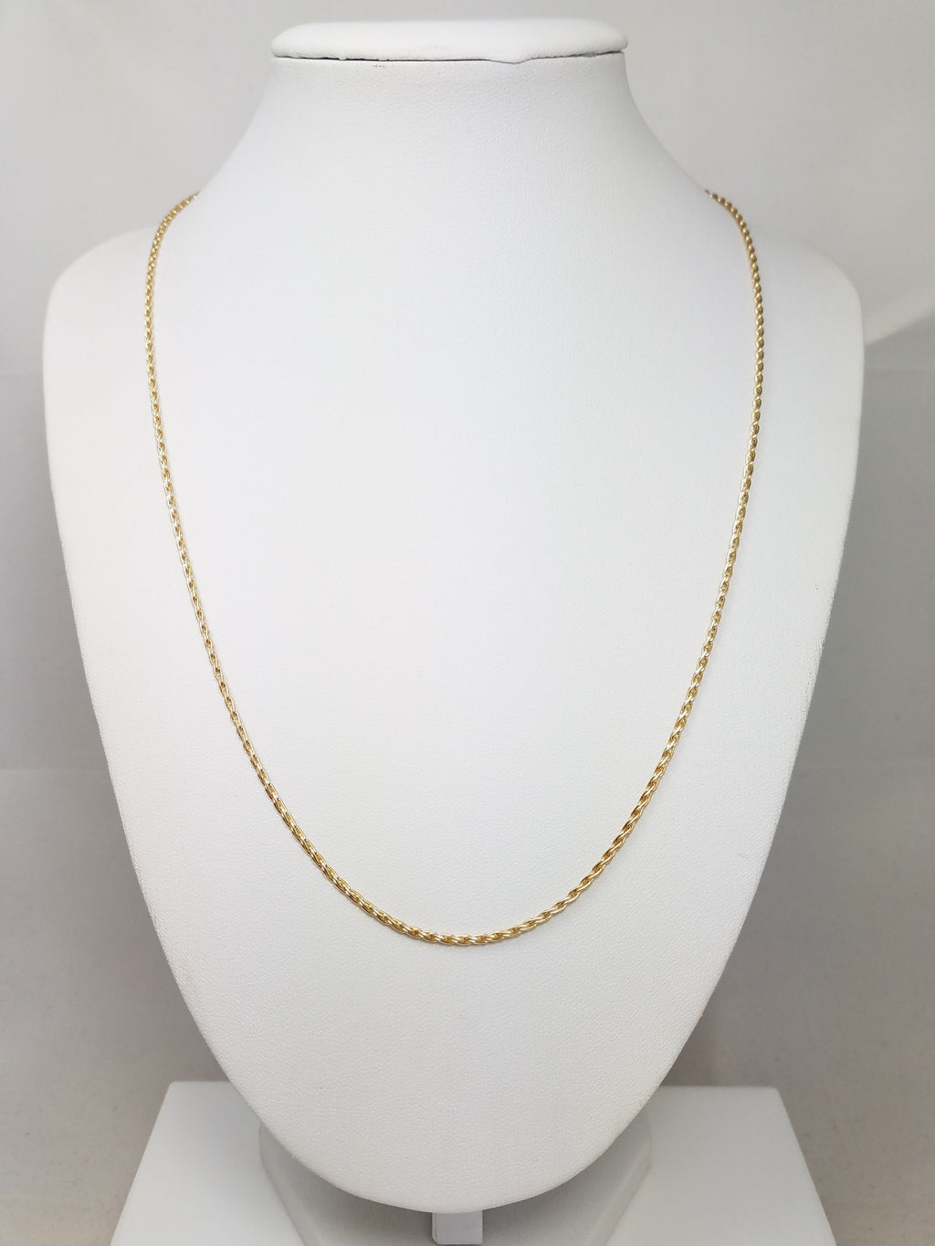 Wonderful 20" 14k Yellow Gold Wheat Link Chain Necklace