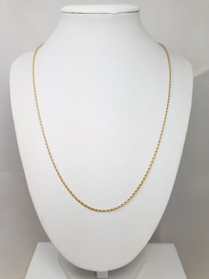 Wonderful 20" 14k Yellow Gold Wheat Link Chain Necklace