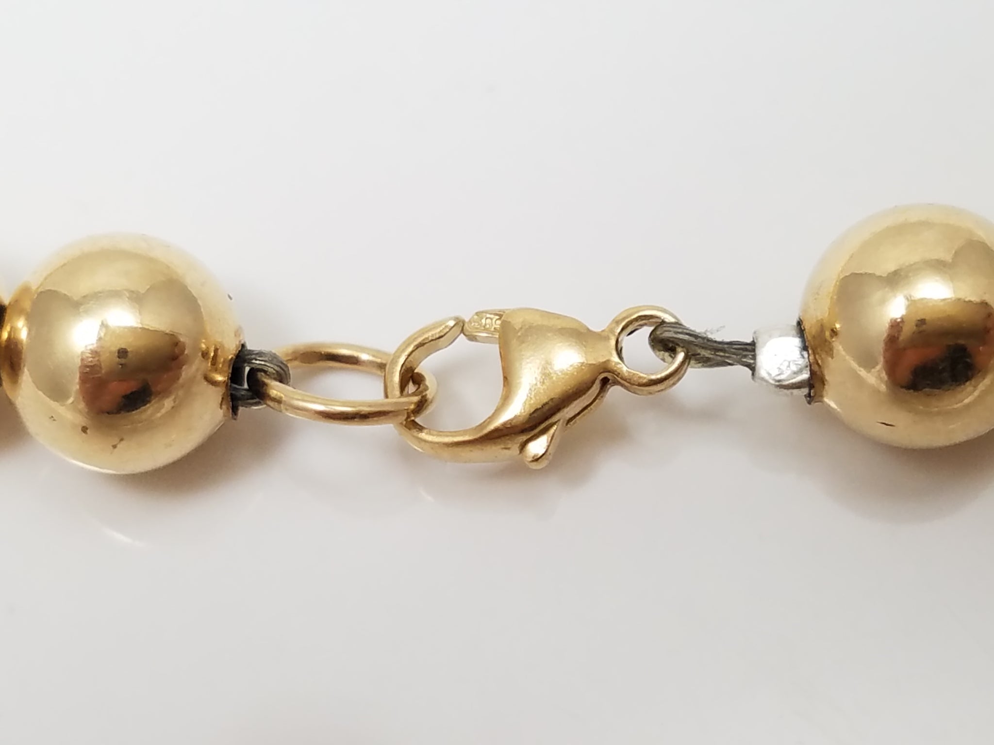 Sweet 19" 14k Yellow Gold Hollow 6mm Ball Necklace