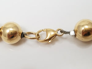Sweet 19" 14k Yellow Gold Hollow 6mm Ball Necklace