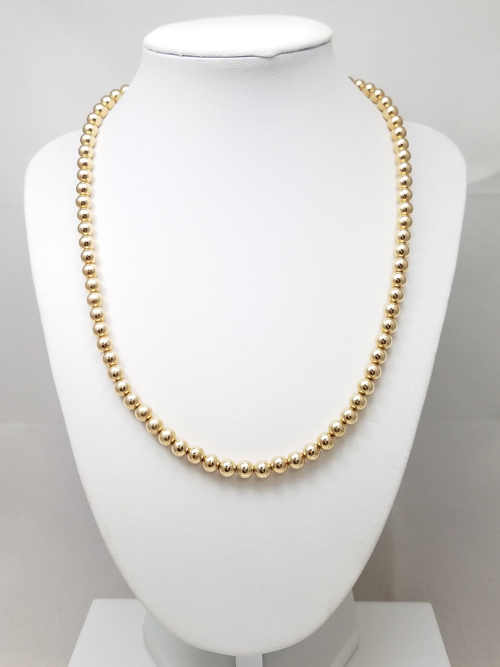 Sweet 19" 14k Yellow Gold Hollow 6mm Ball Necklace