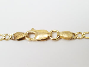 Sleek 18" Solid 14k Yellow Gold Diamond Cut Figaro Link Chain Necklace