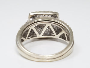 Elegant 10k White Gold Lab Created Diamond Engagement Ring