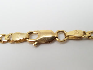 Sporty 18.75" Solid 14k Yellow Gold Figaro Link Chain Necklace
