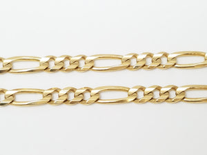 Sporty 18.75" Solid 14k Yellow Gold Figaro Link Chain Necklace