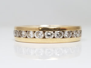 Gleaming 14k Yellow Gold .75ctw Natural Diamond Comfort Fit Anniversary Ring Band