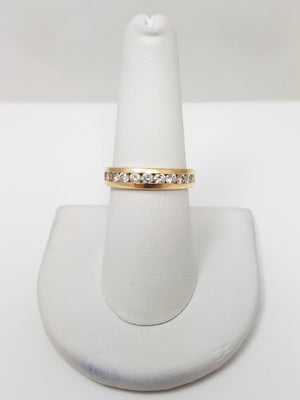 Gleaming 14k Yellow Gold .75ctw Natural Diamond Comfort Fit Anniversary Ring Band