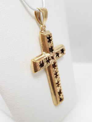 Majestic 10k Yellow Gold Cutout Cross Pendant