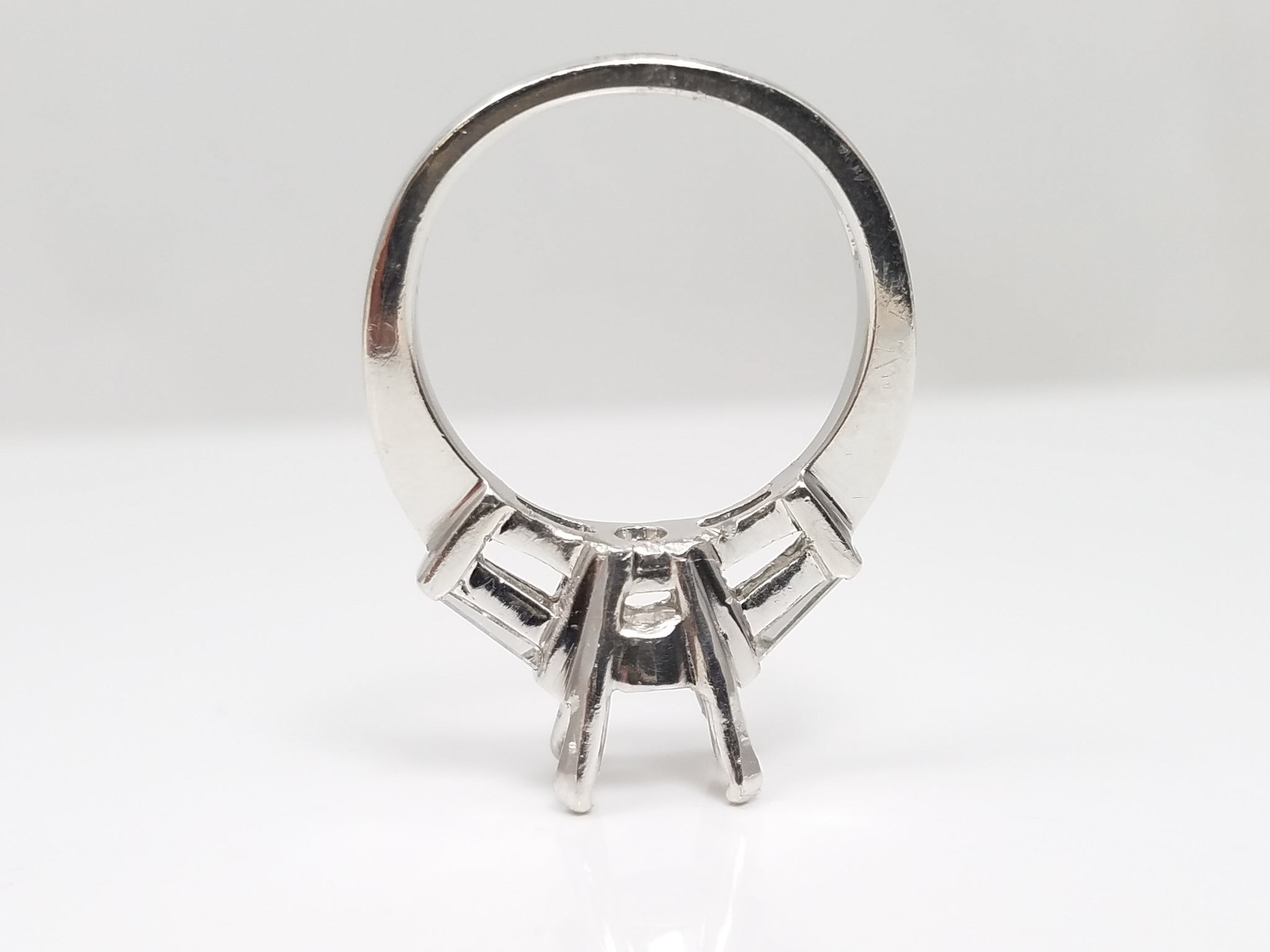 Elegant Platinum Natural Diamond Engagement Ring Mount