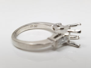 Elegant Platinum Natural Diamond Engagement Ring Mount