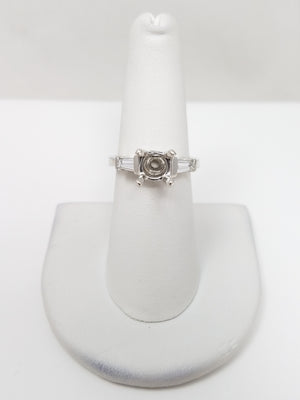 Elegant Platinum Natural Diamond Engagement Ring Mount