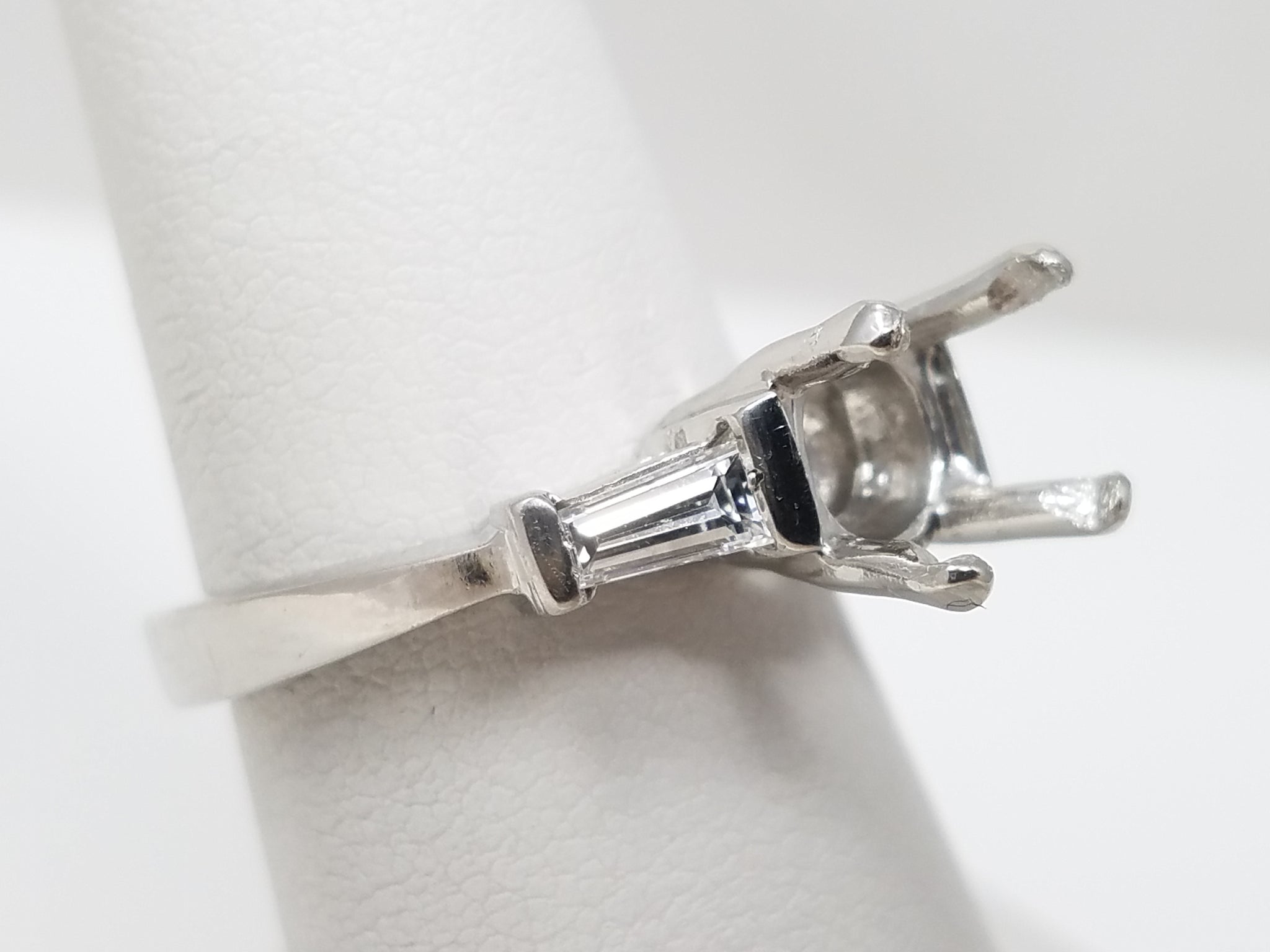 Elegant Platinum Natural Diamond Engagement Ring Mount