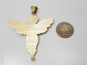 Cherished 10k Two Tone Gold 3d Hollow Cherub Pendant