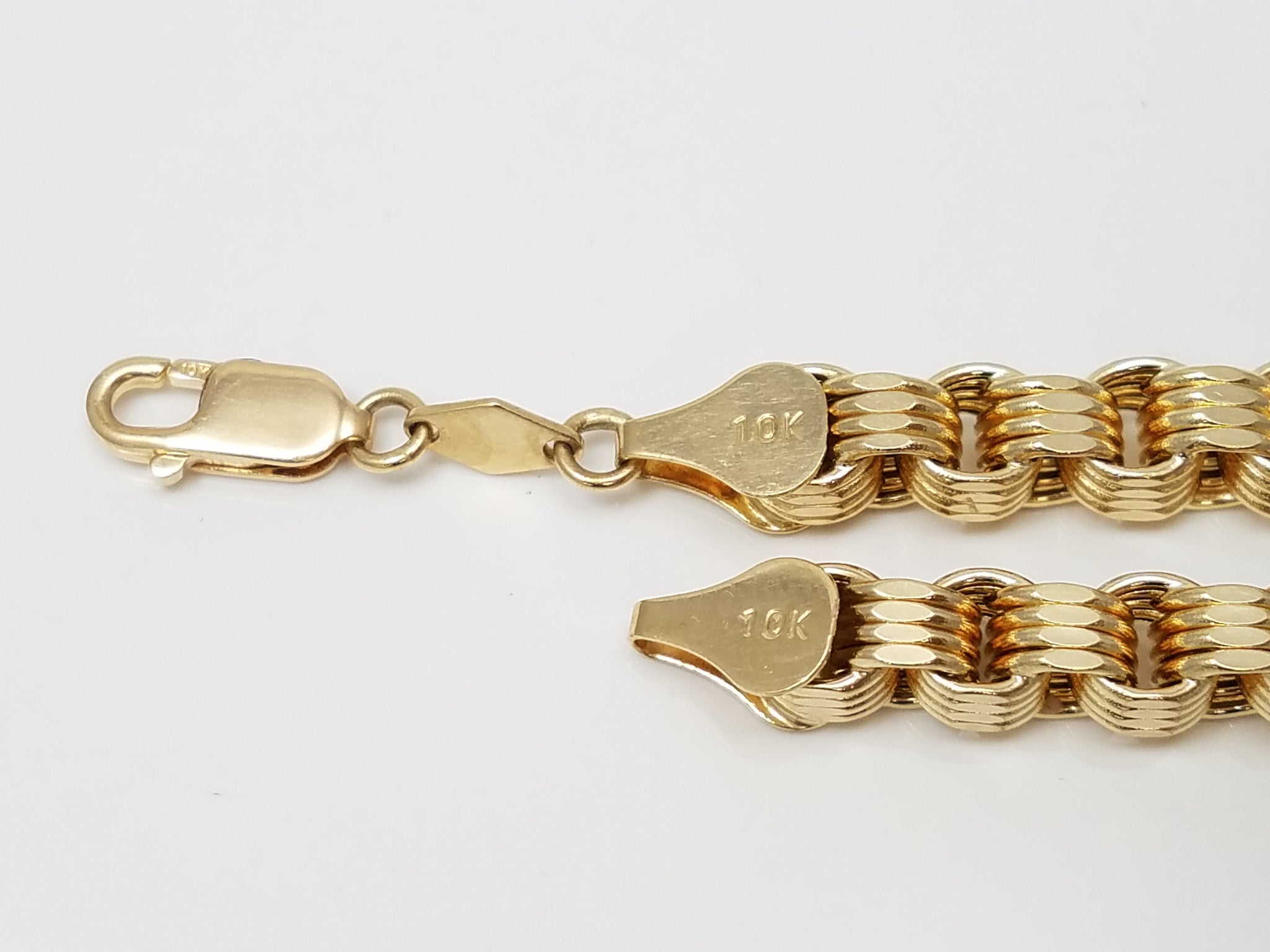 Grand 24" 10k Yellow Gold Hollow Byzantine Box Link Chain Necklace