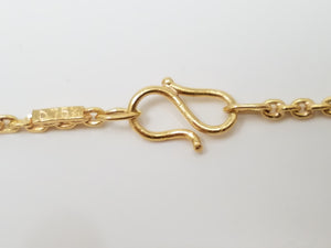 Casual 15" 18k Yellow Gold Cable Link Chain Necklace