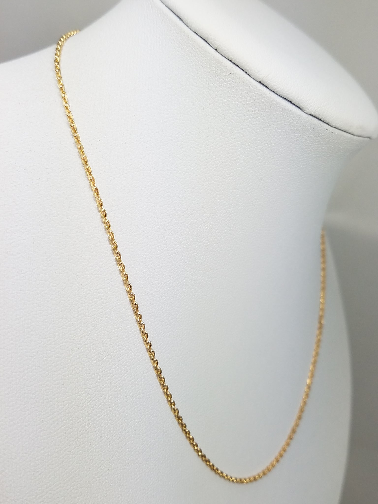 Casual 15" 18k Yellow Gold Cable Link Chain Necklace