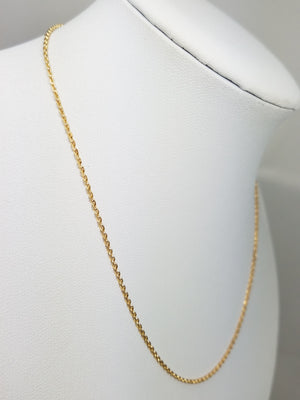 Casual 15" 18k Yellow Gold Cable Link Chain Necklace