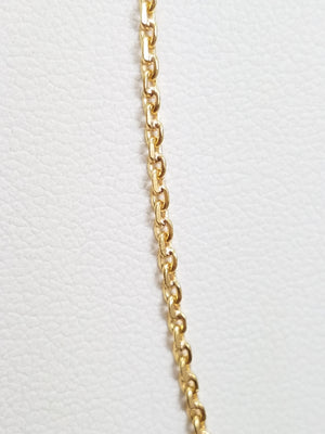 Casual 15" 18k Yellow Gold Cable Link Chain Necklace