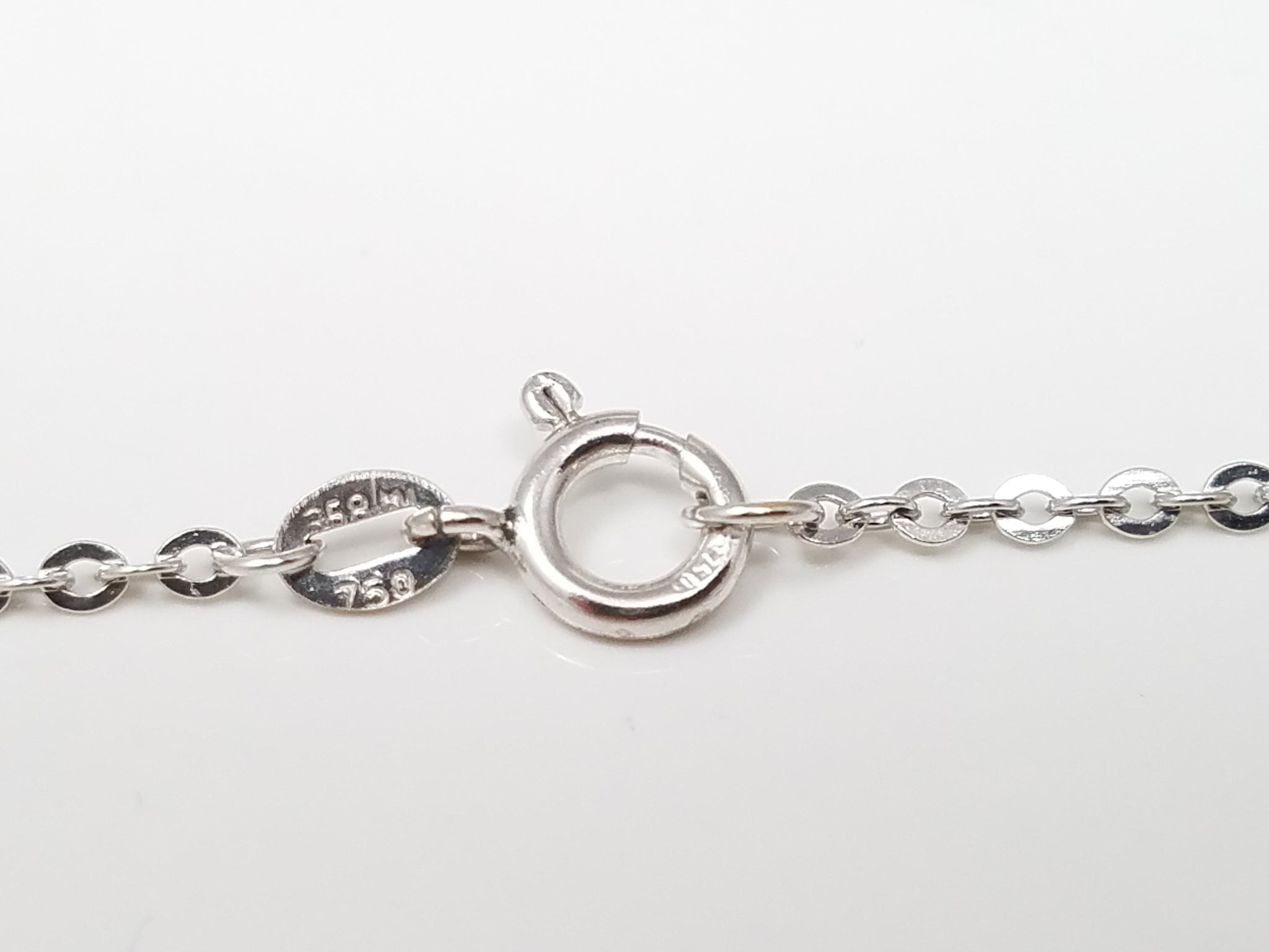 Sporty 18" Solid 18k White Gold Cable Link Chain Necklace