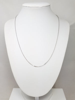 Sporty 18" Solid 18k White Gold Cable Link Chain Necklace