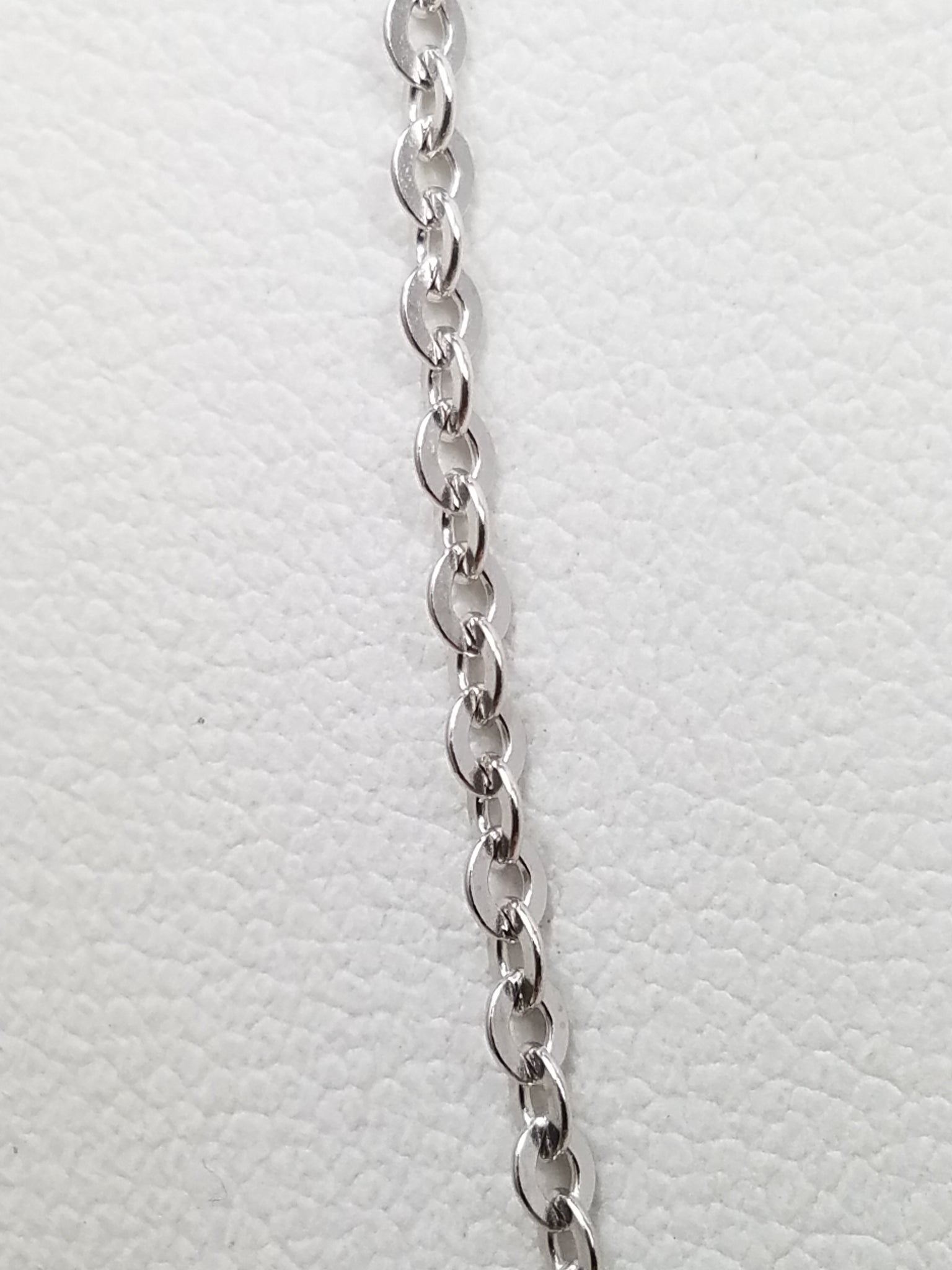 Sporty 18" Solid 18k White Gold Cable Link Chain Necklace