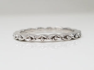 Quant 18k White Gold Stackable Eternity Ring Band