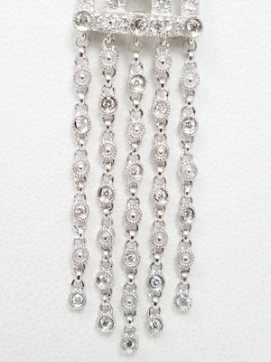 Chic 14k White Gold Natural Diamond Dangle Pendant