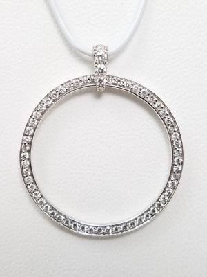 Glistening Natural Diamond 18k White Gold Pendant