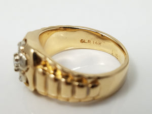 Striking Natural Diamond 14k Yellow Gold Ring