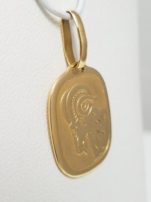 Aries Zodiac 18k Yellow Gold Pendant Italy
