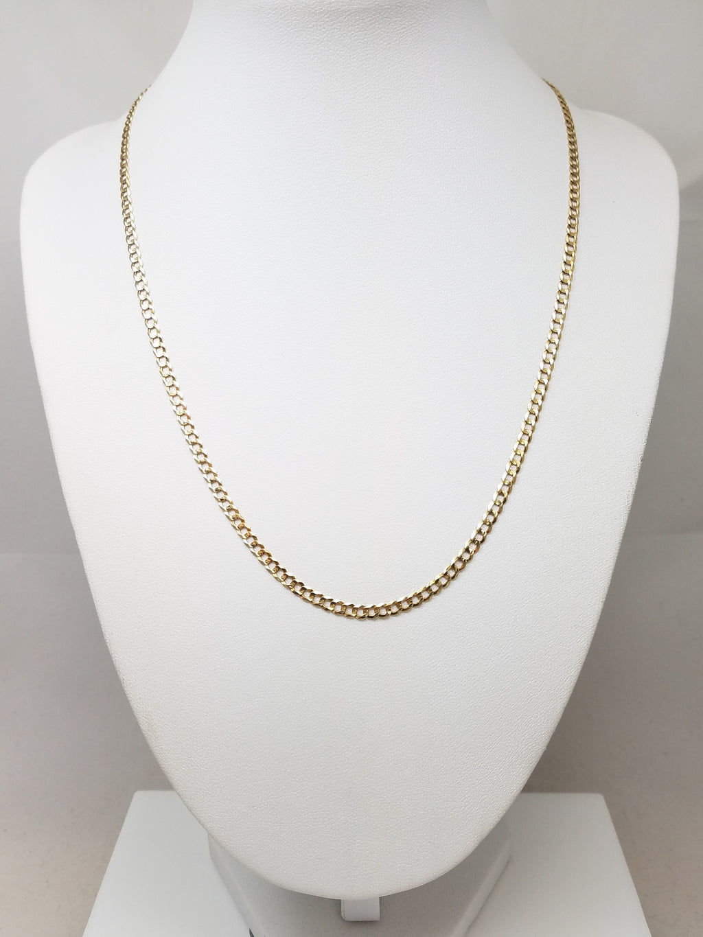Traditional 18" 14k Solid Yellow Gold Curb Link Chain Necklace