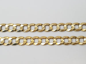 Traditional 18" 14k Solid Yellow Gold Curb Link Chain Necklace