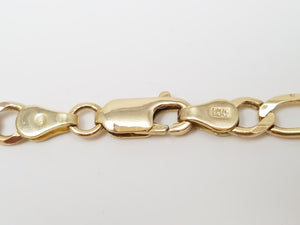 Sporty 22" Solid 14k Yellow Gold Figaro Link Chain Necklace