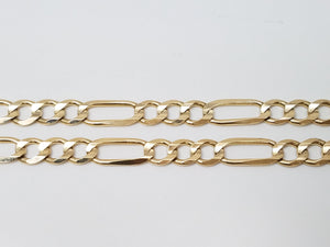 Sporty 22" Solid 14k Yellow Gold Figaro Link Chain Necklace