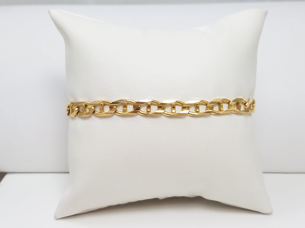 Sturdy 7-3/8" Solid 14k Yellow Gold Anchor Link Bracelet